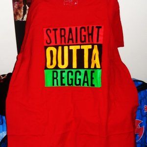straight outta reggae red 2xl tee - marley tosh jamaica jah culture history